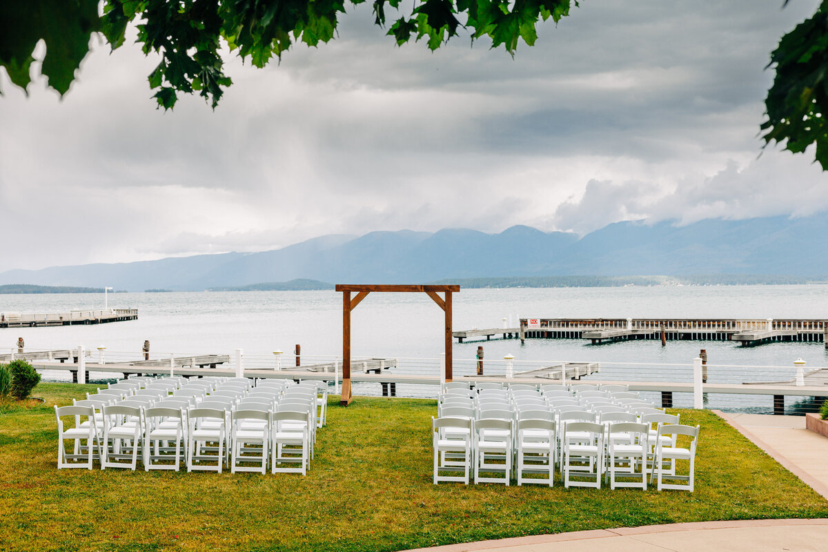 Flathead Lake wedding ceremony at Kwataqnuk Resort and Casino in Polson, MT