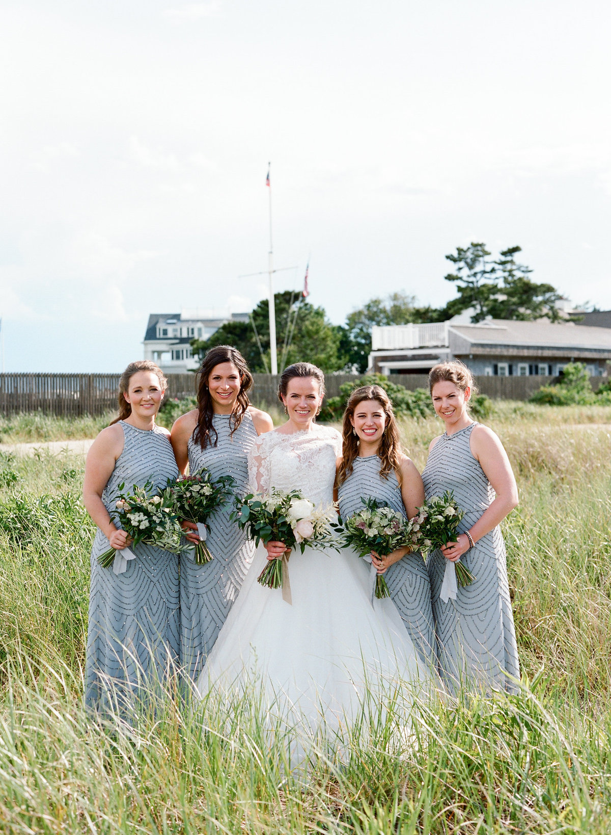 Bridesmaids in gray