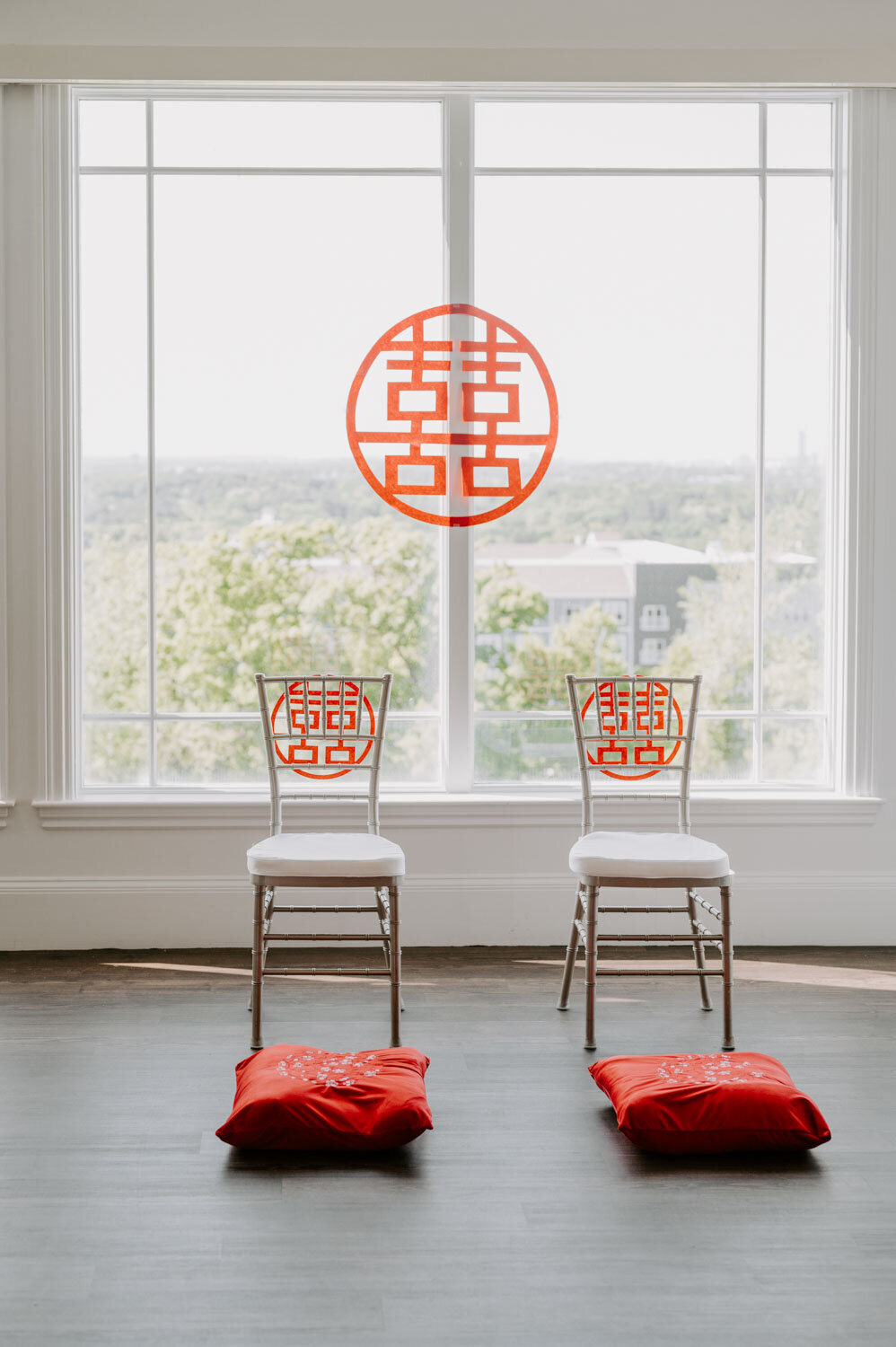 Indoor set up of the traditional wedding tea ceremony
