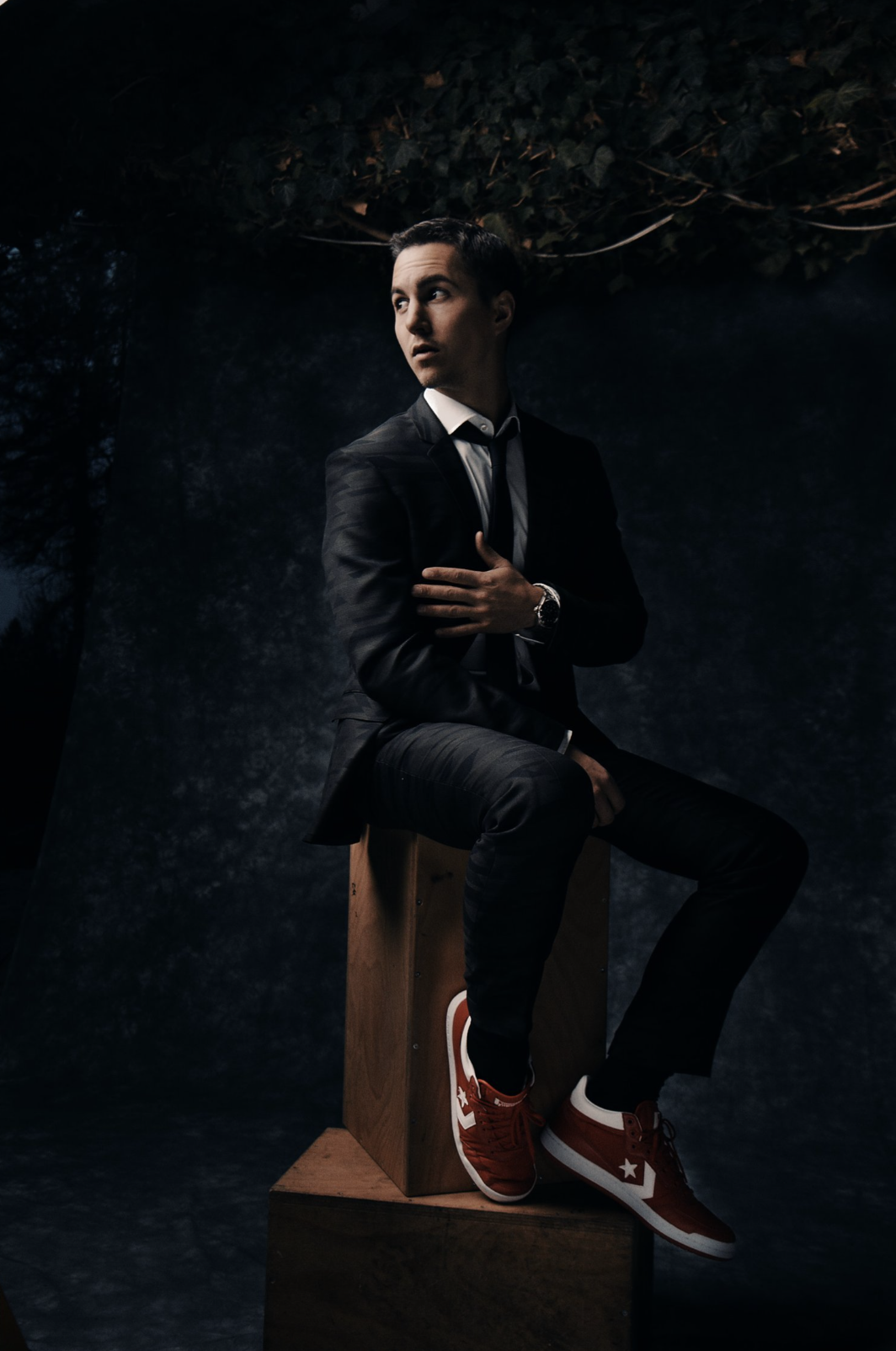 A moody character portrait using ambient and practical lighting.