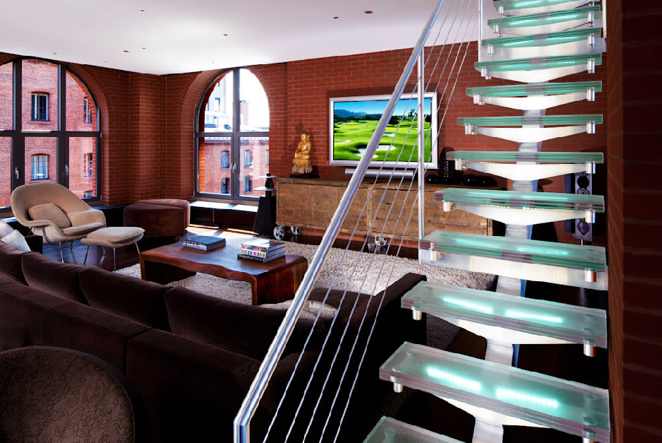 2-Living-Room-Staircase-NYC-Penthouse-Papillon-Builders-Group