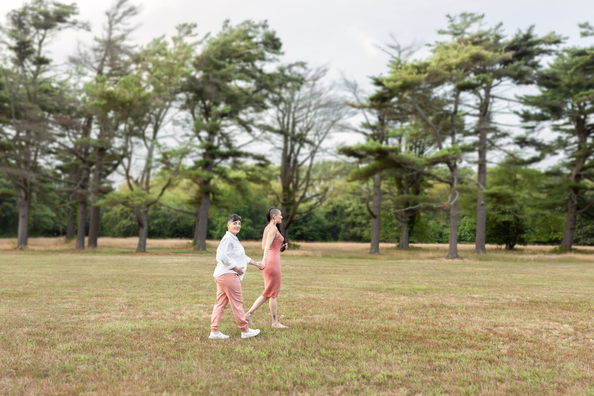 Couple-walking-forest-Islip NY