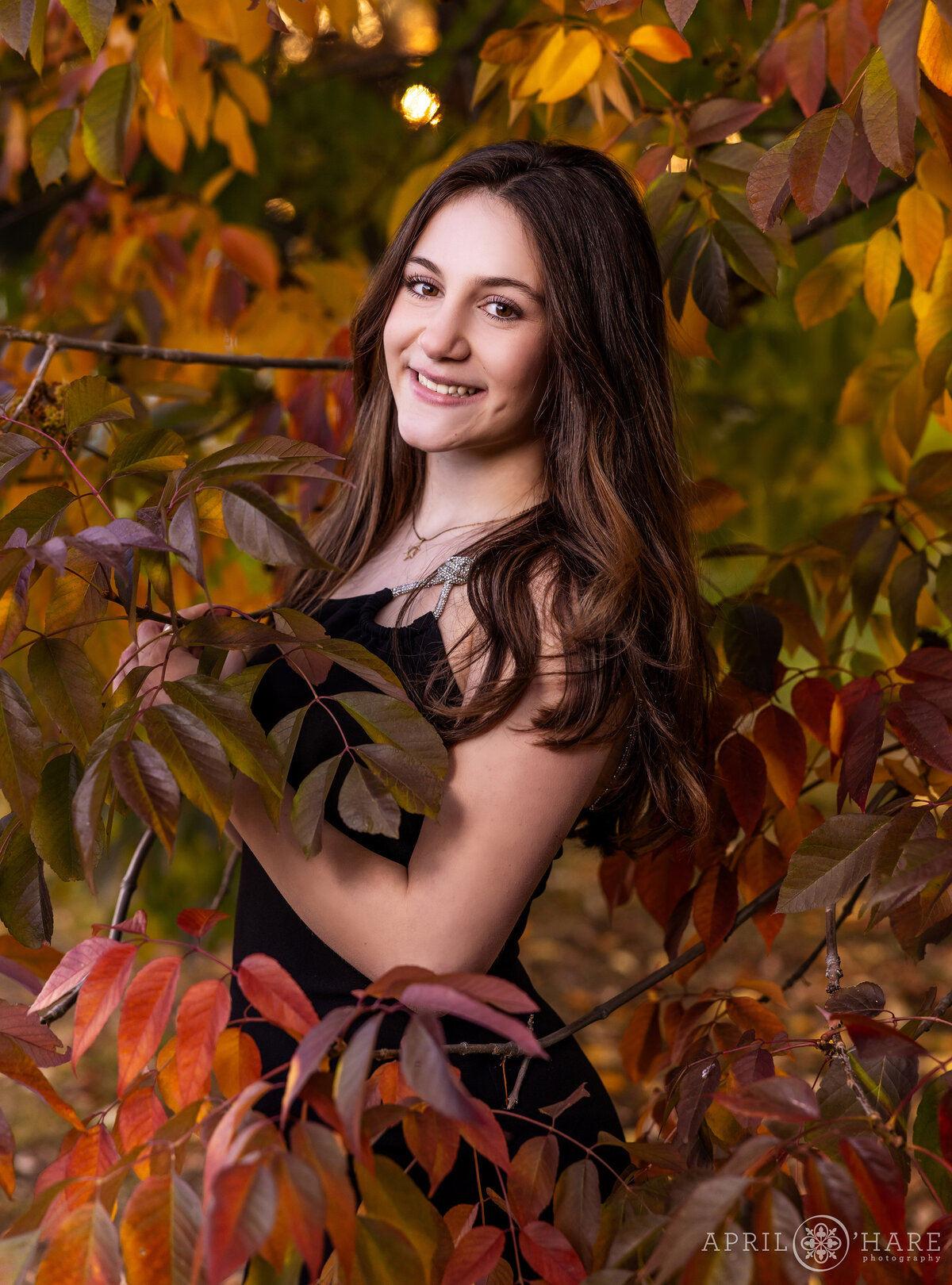 Beautiful Bat Mitzvah Portrait in the Fall Color in Colorado