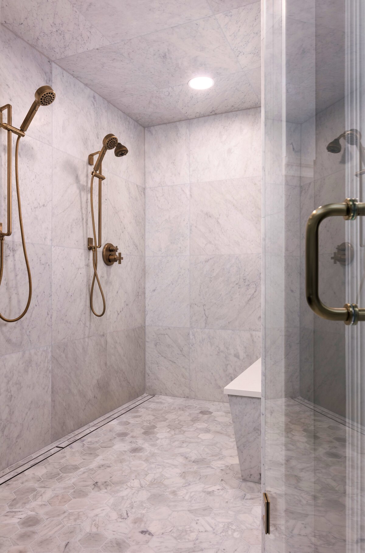 Cream Color Bathroom Interior Design + Thermostatic Shower