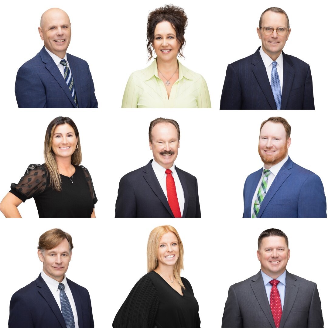 A montage of professional headshots featuring confident smiles, sharp attire, and a clean white background, captured by a premier Cincinnati headshot photographer in a fully equipped studio.