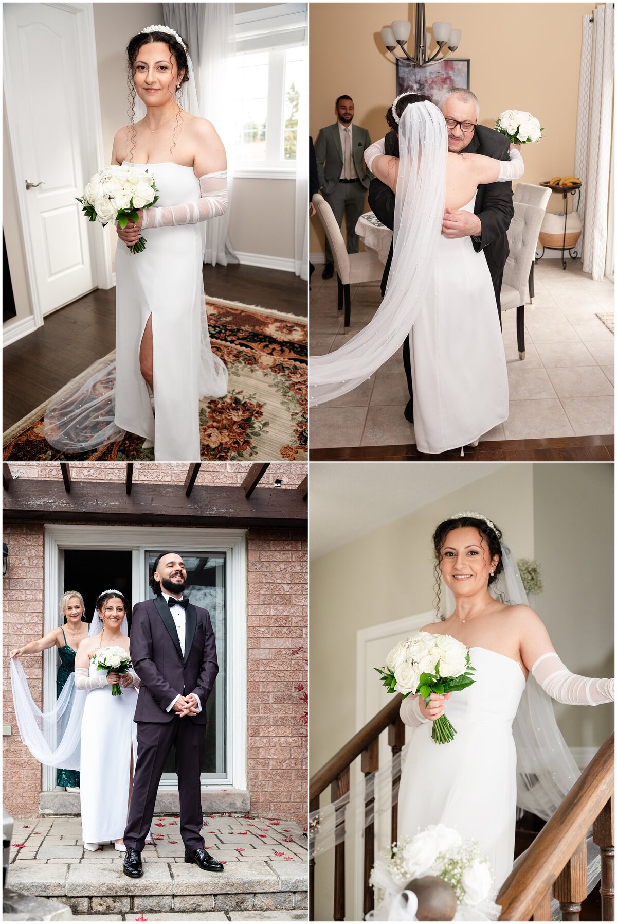 Off the shoulder bridal dress with sheer corset design and lace flower details in Toronto