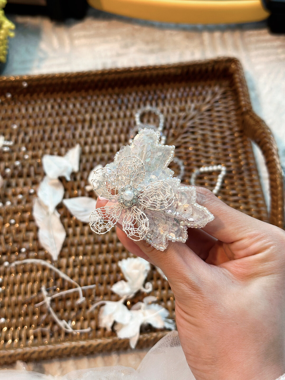 Handcrafted redesigned heirloom veil for memorable wedding
