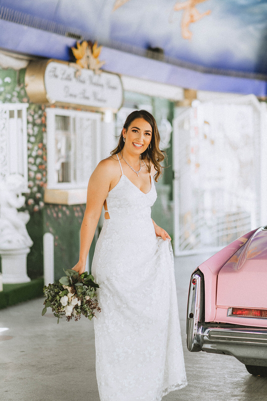 A Little White Chapel Wedding Downtown Las Vegas Elopement Photography Packages Pink Cadilliac-0146