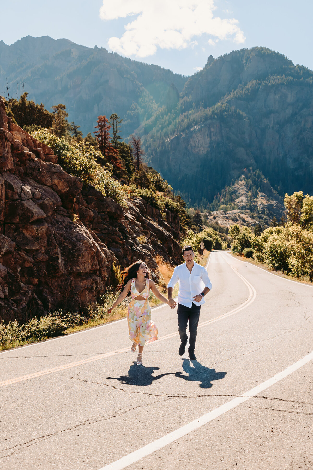 Ouray engagement session along the million dollar highway.