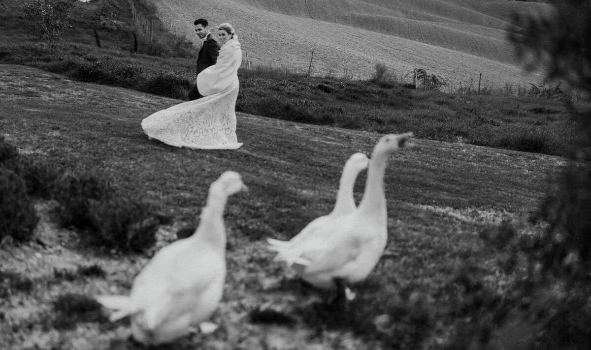 bride and groom couple portrait in tuscany