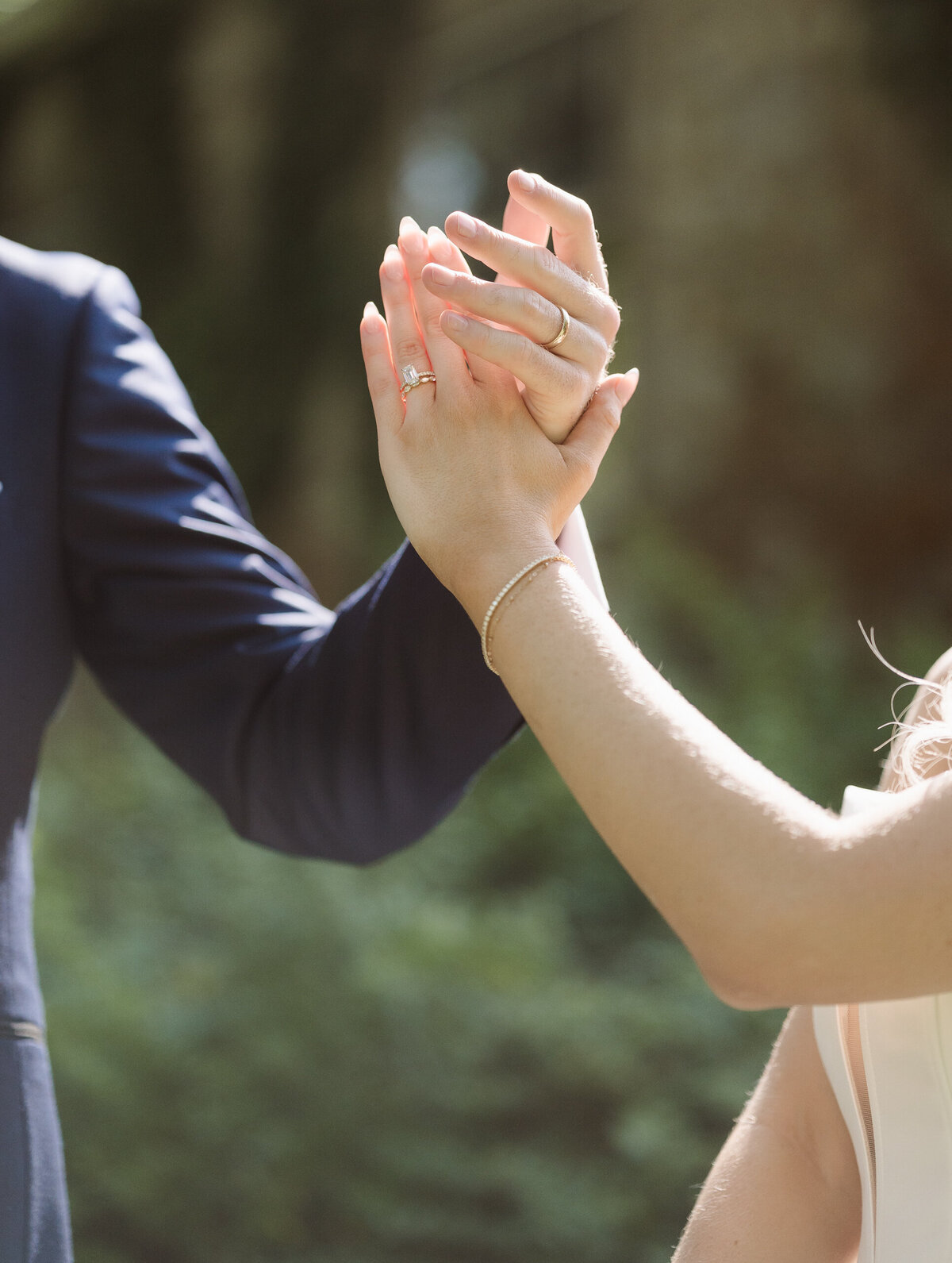 bride and groom hands