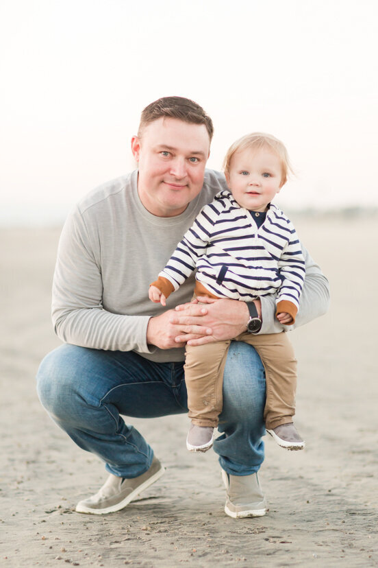 son-sitting-on-father's-knee-Coronado-San-Diego