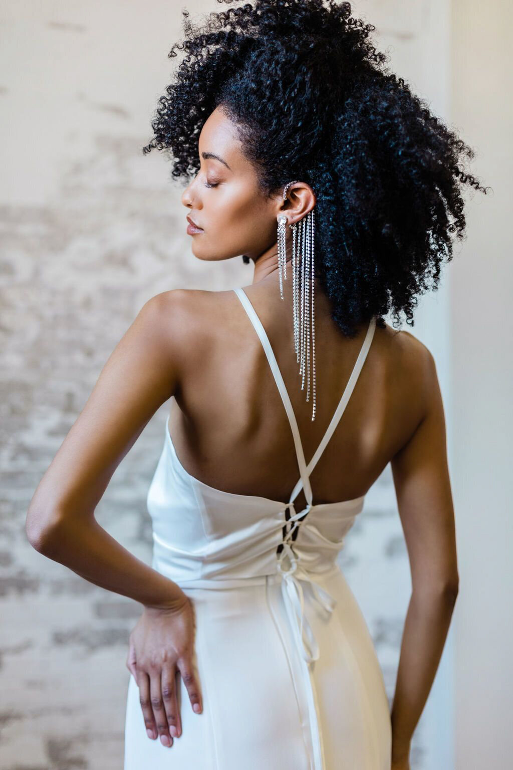 Bold earrings for the modern bride by Blair Nadeau Bridal Adornments, romantic and modern wedding jewelry based in Brampton.  Featured on the Brontë Bride Vendor Guide.