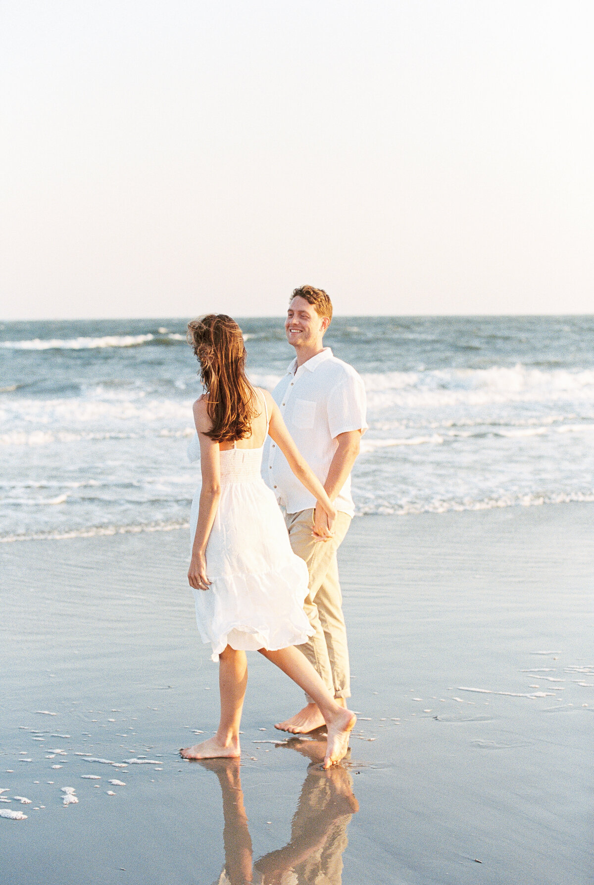 golden hour engagement session in charleston