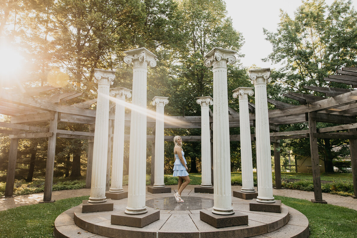 High school senior being photographed