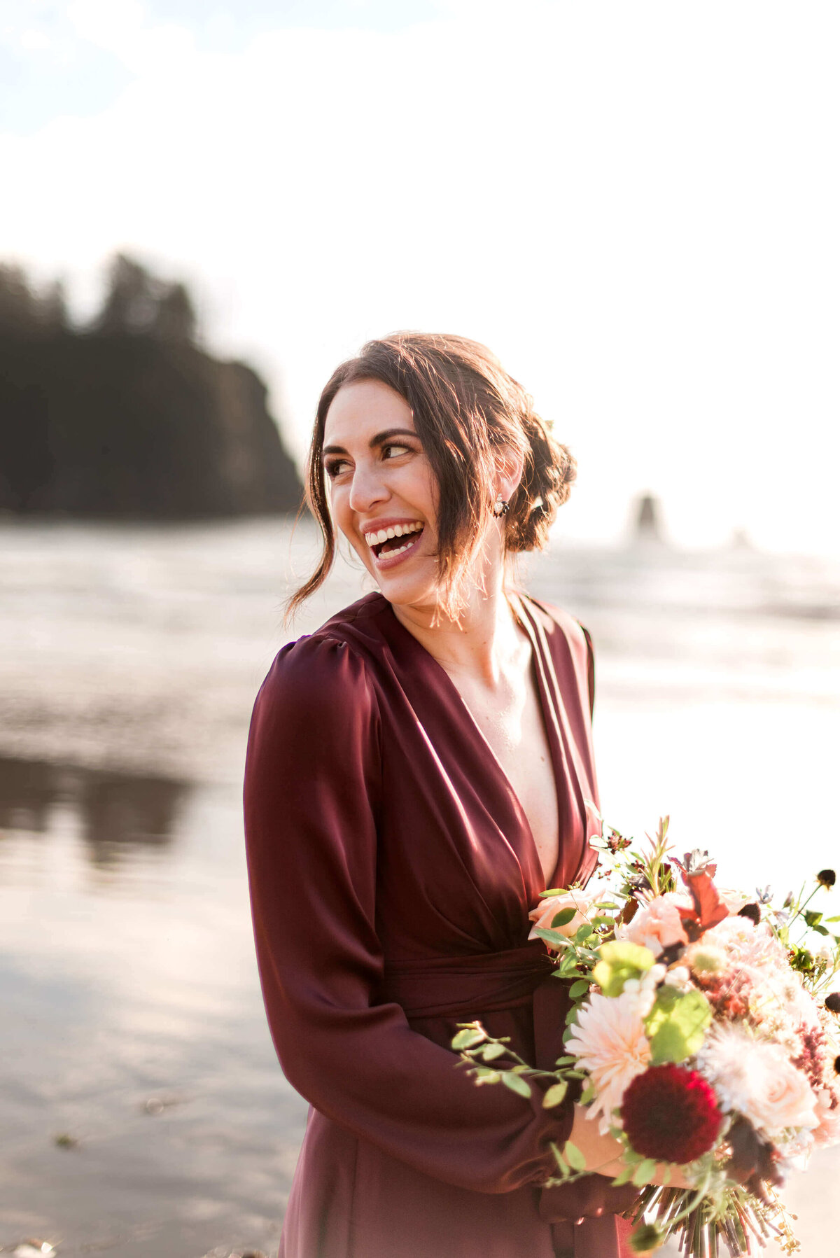 Engaged couple in Washington State.
