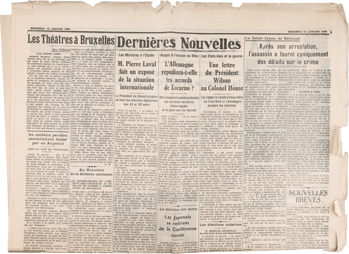 Vintage newspaper in france graphic