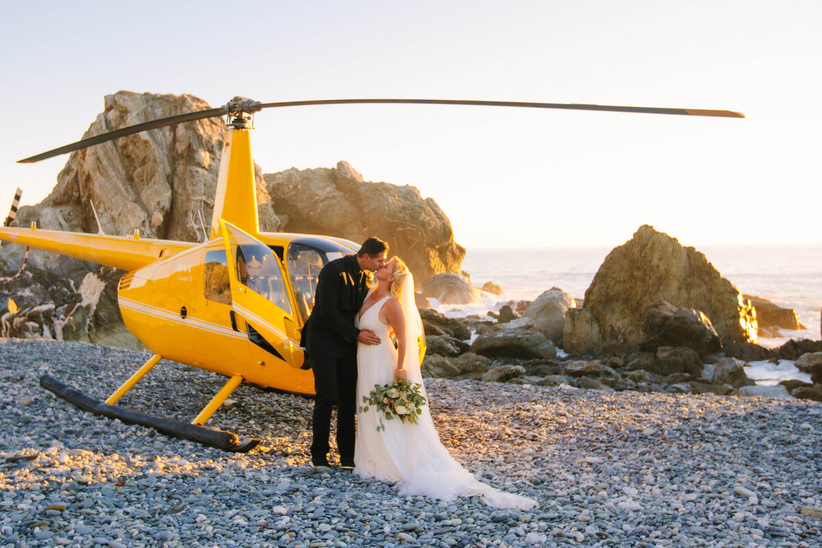 California adventure elopement with helicopters