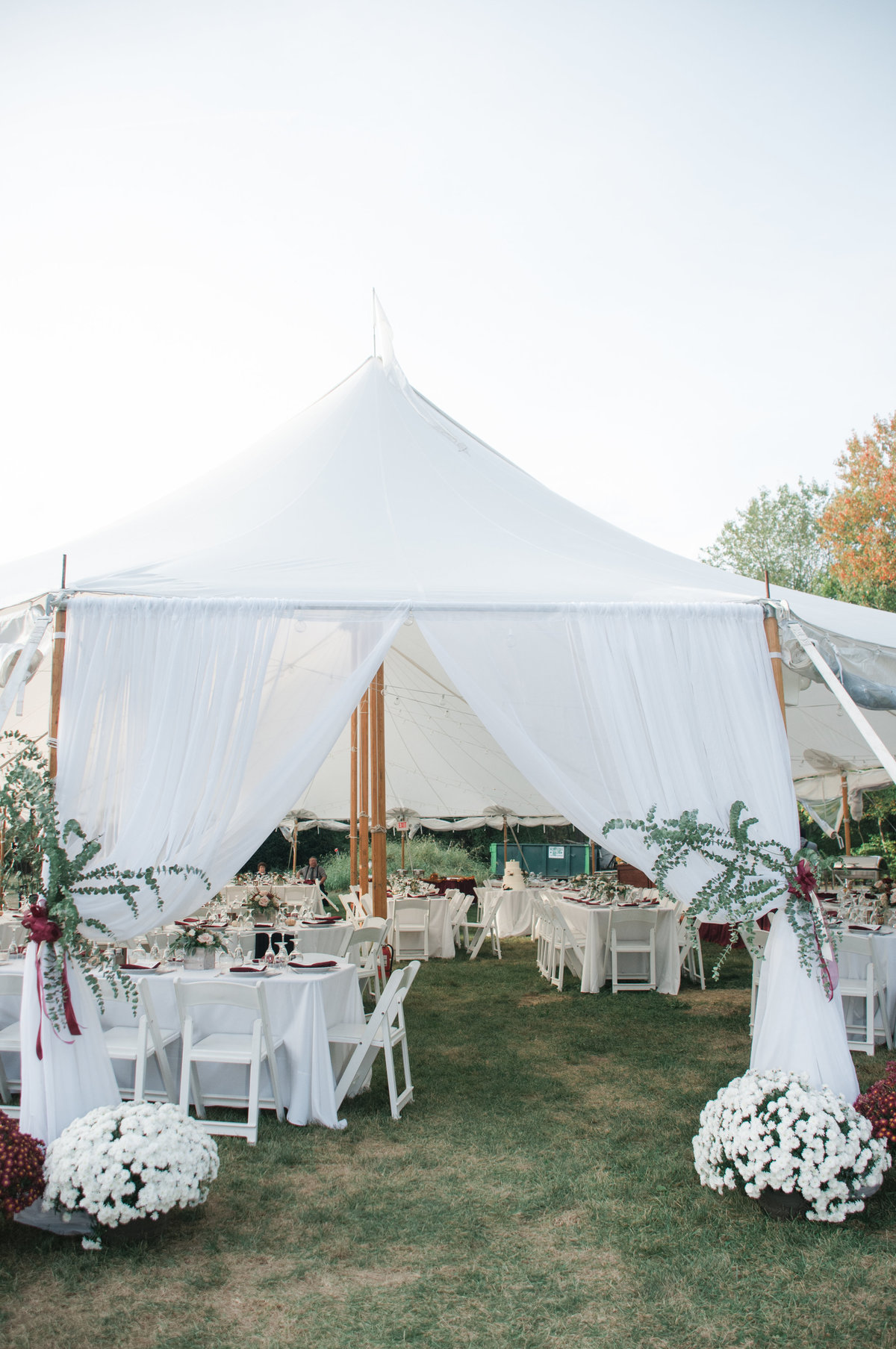 Tented outdoor wedding reception in Raleigh