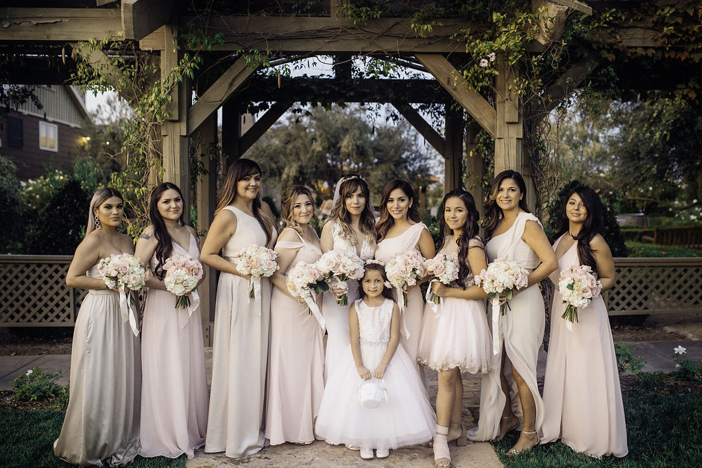 Wedding Photograph Of Bride, Bridesmaid and Flower Girl Los Angeles