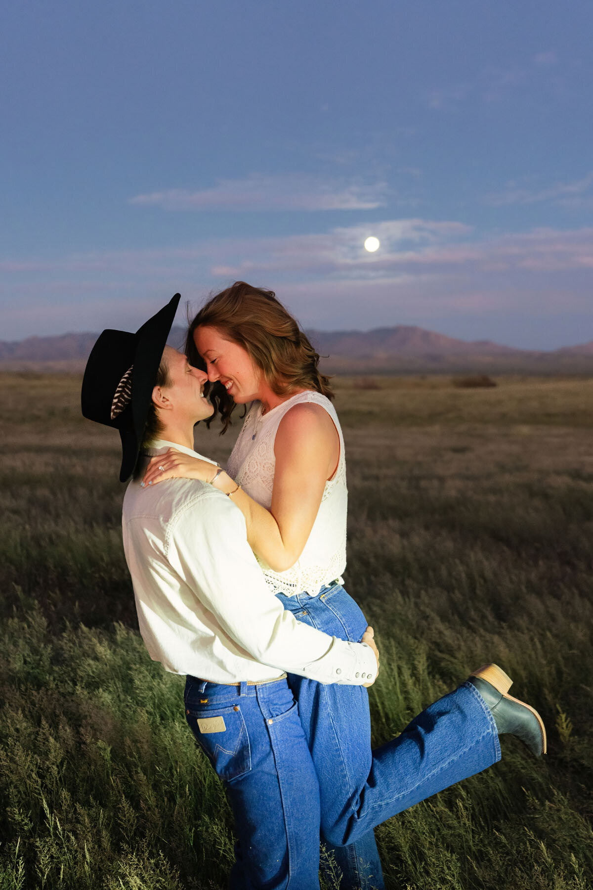 Tucson Arizona natural engagement photos in desert setting