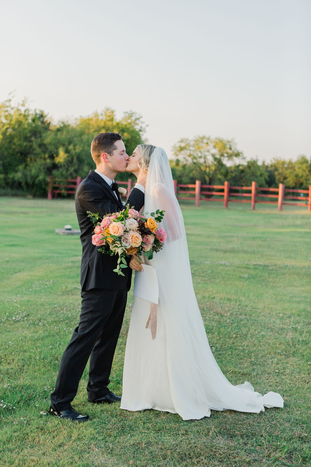 Bride and Groom Portraits at Intimate Wedding in Dallas Fort Worth with Florals by Vella Nest Floral