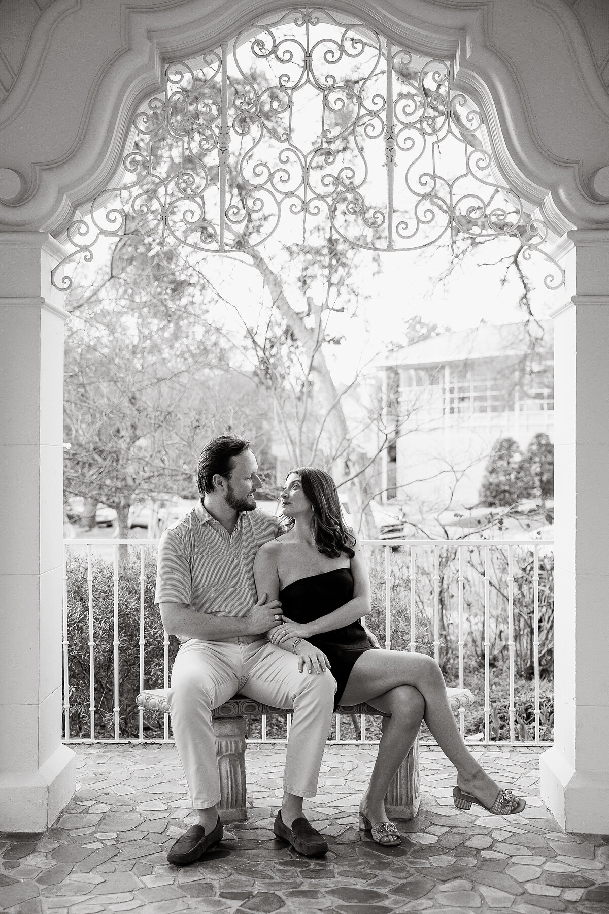 Sidney and John Engagements BW  0169