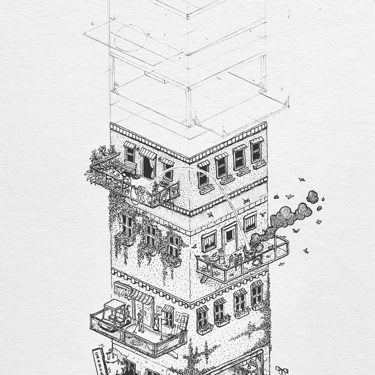 Pen and Ink Illustration of Inktober 2022 prompt: Kind