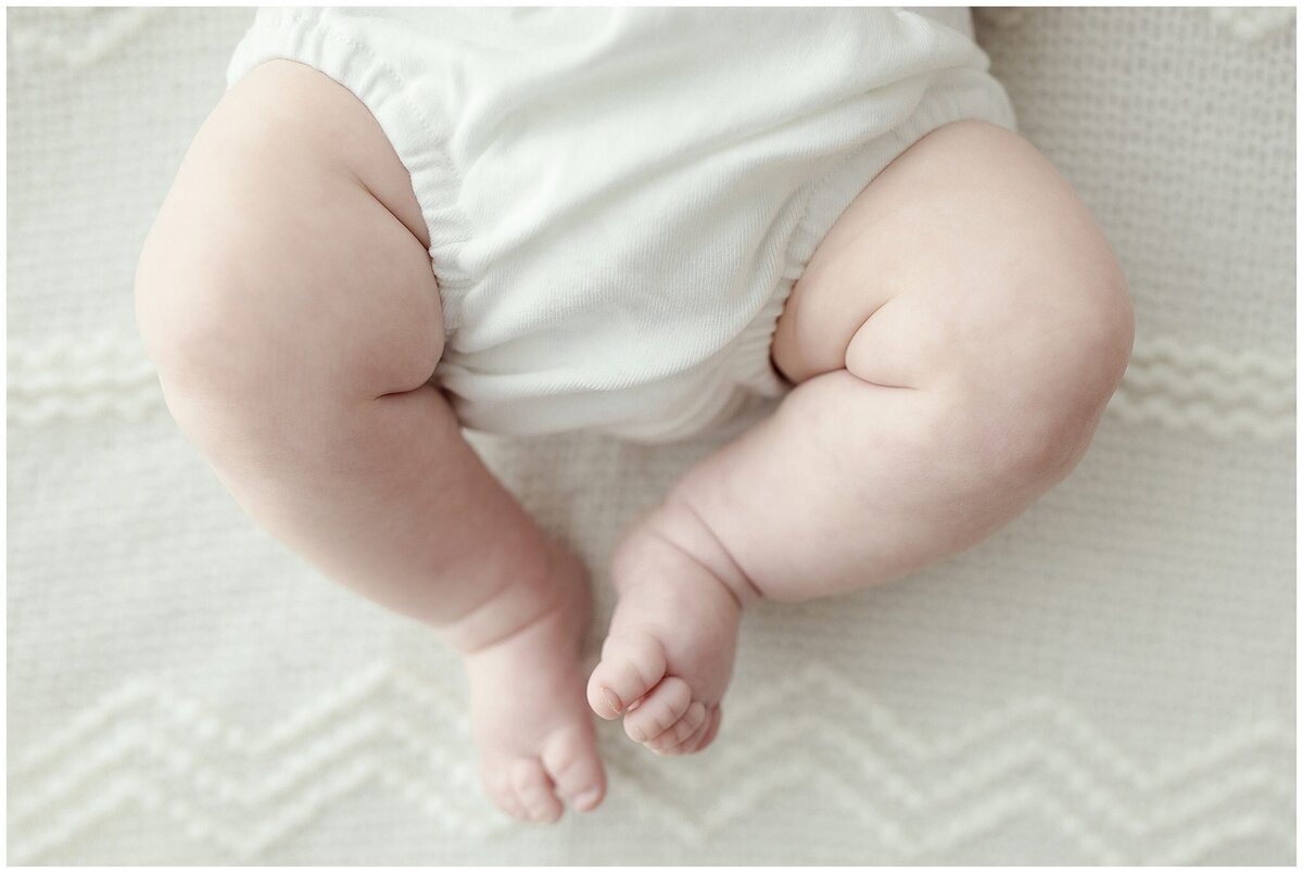 Baby feet on a blanket