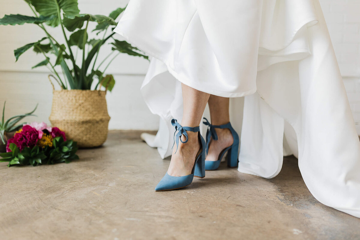 Blue wedding shoes in Dallas, TX