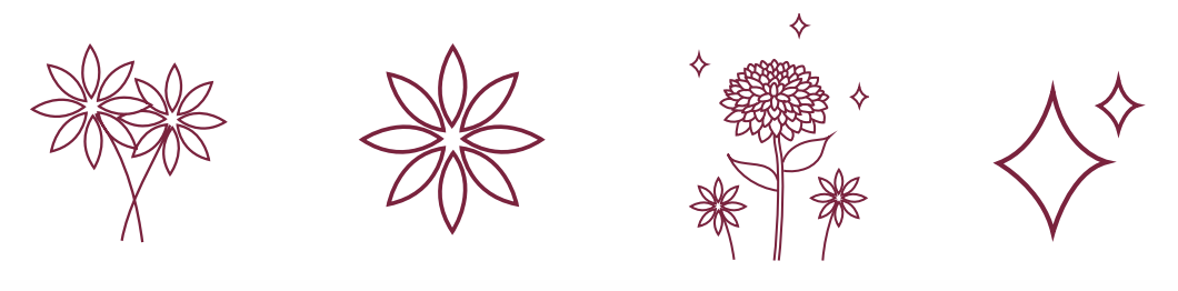 Custom icons for Boda Bliss, an Online business manager