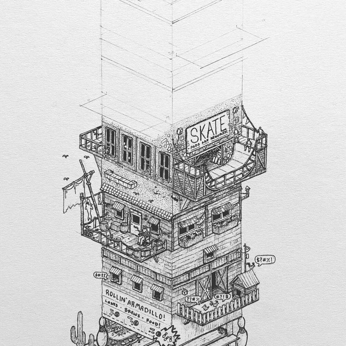 Pen and Ink Illustration of Inktober 2022 prompt: Scrape