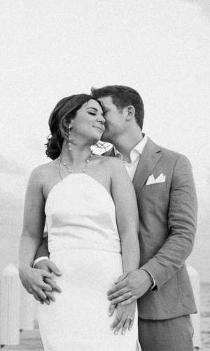 Couple embracing at La Siesta Resort, captured by Claudia Amalia, a wedding and lifestyle photographer based in Miami and Florida Keys, South Florida. Destination weddings available.