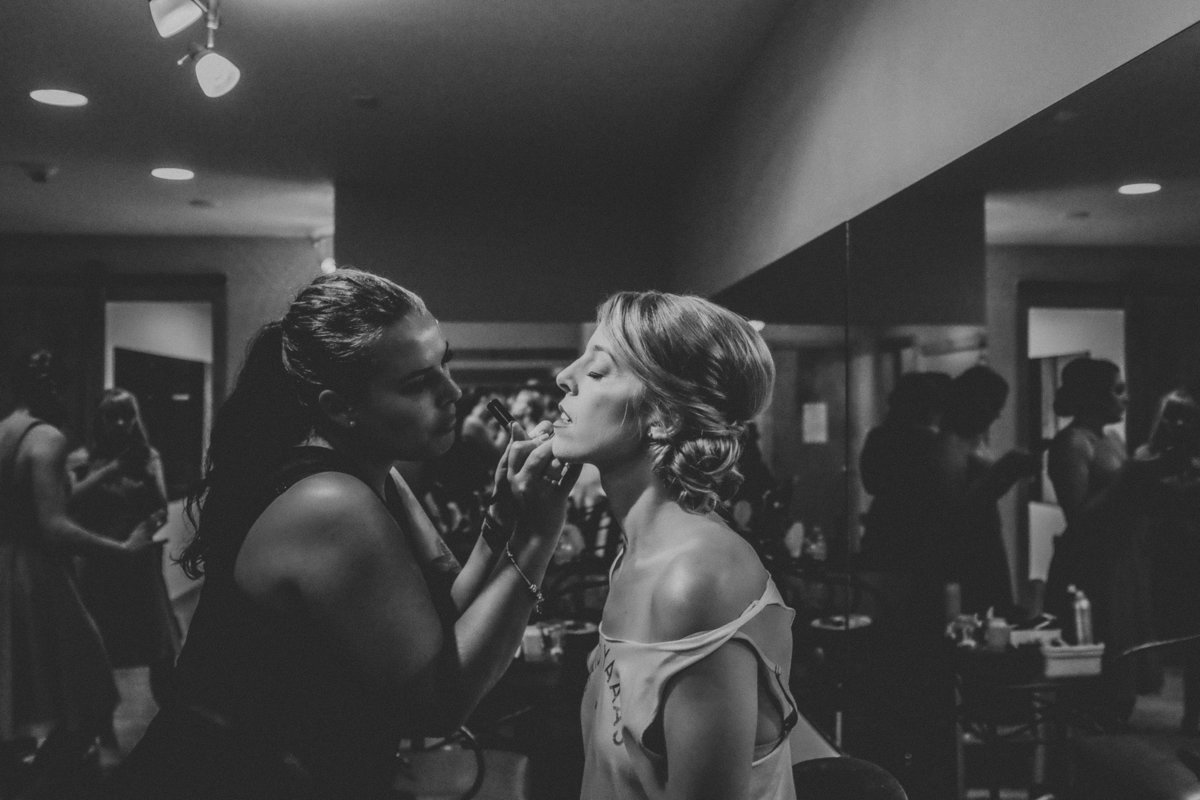 bride getting ready for her wedding day photo