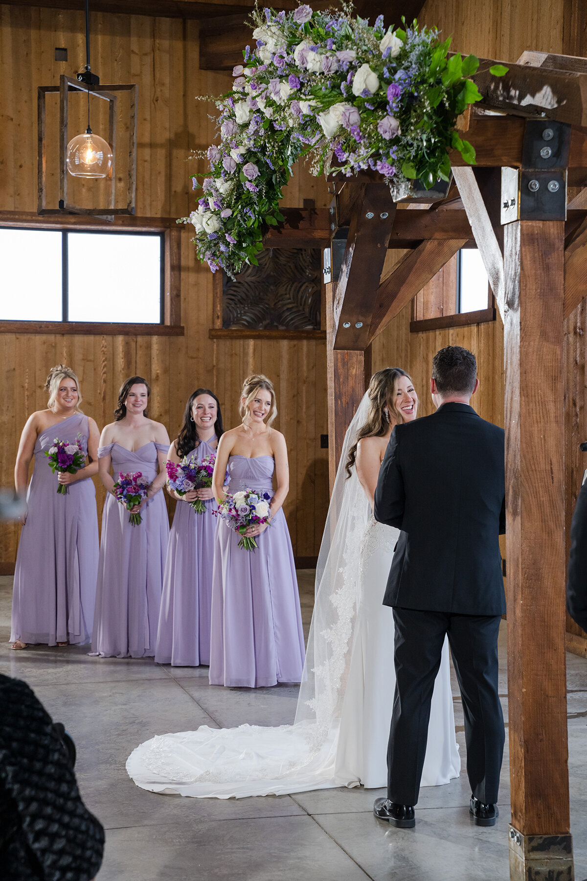 bride and groom at altar