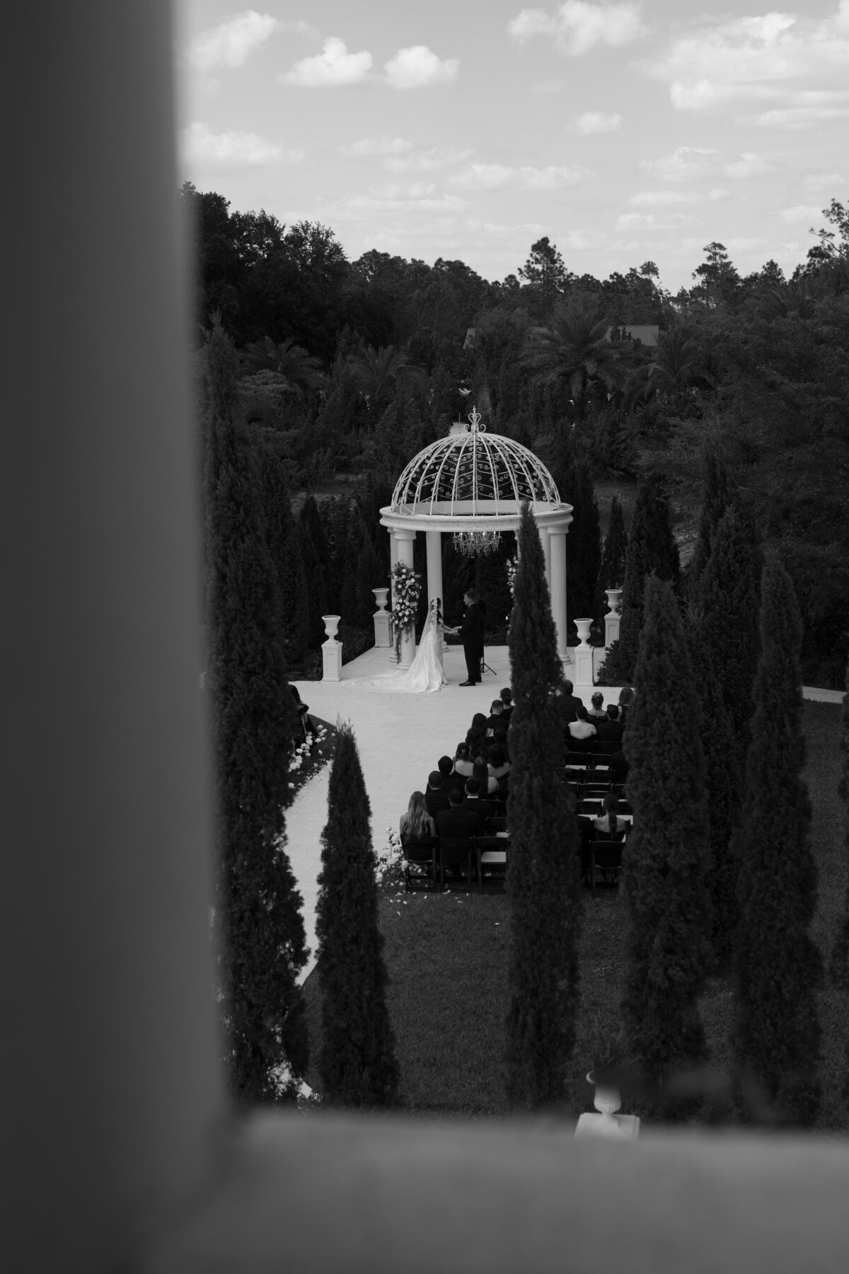 Drone photos of ceremony at La Casa Toscana