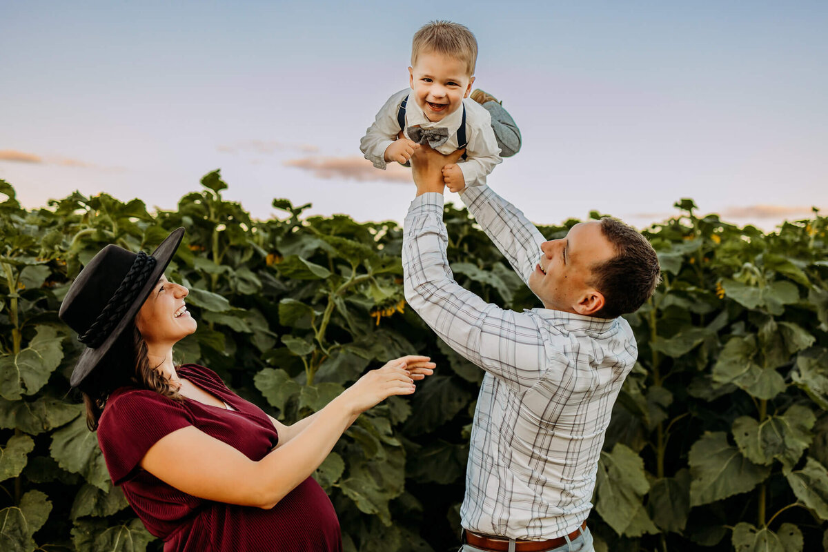cute family maternity session outside