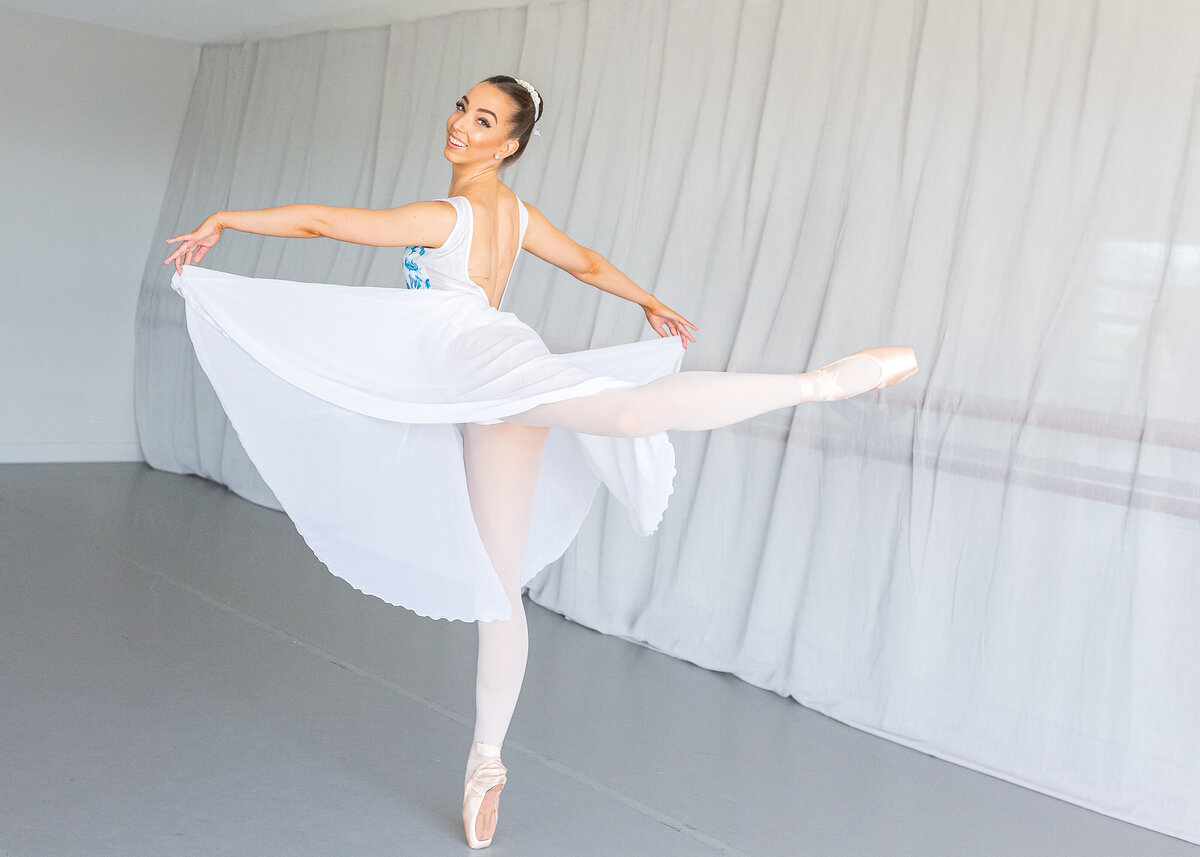 Dancer pirouette in Canberra dance studio