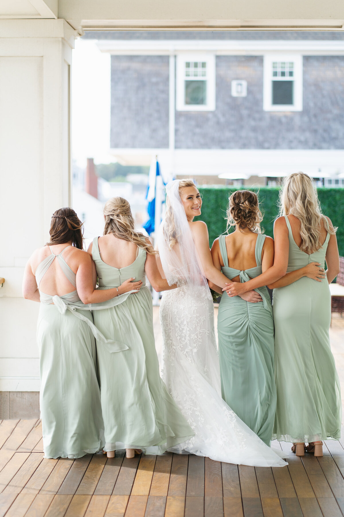 Bridesmaids at beach wedding in Gloucester 