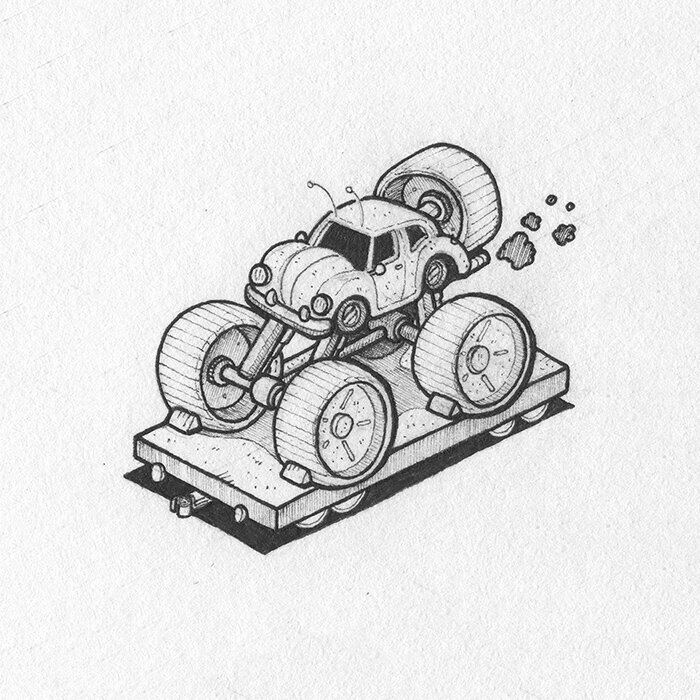 Pen and Ink Illustration of Inktober 2023 prompt: Massive