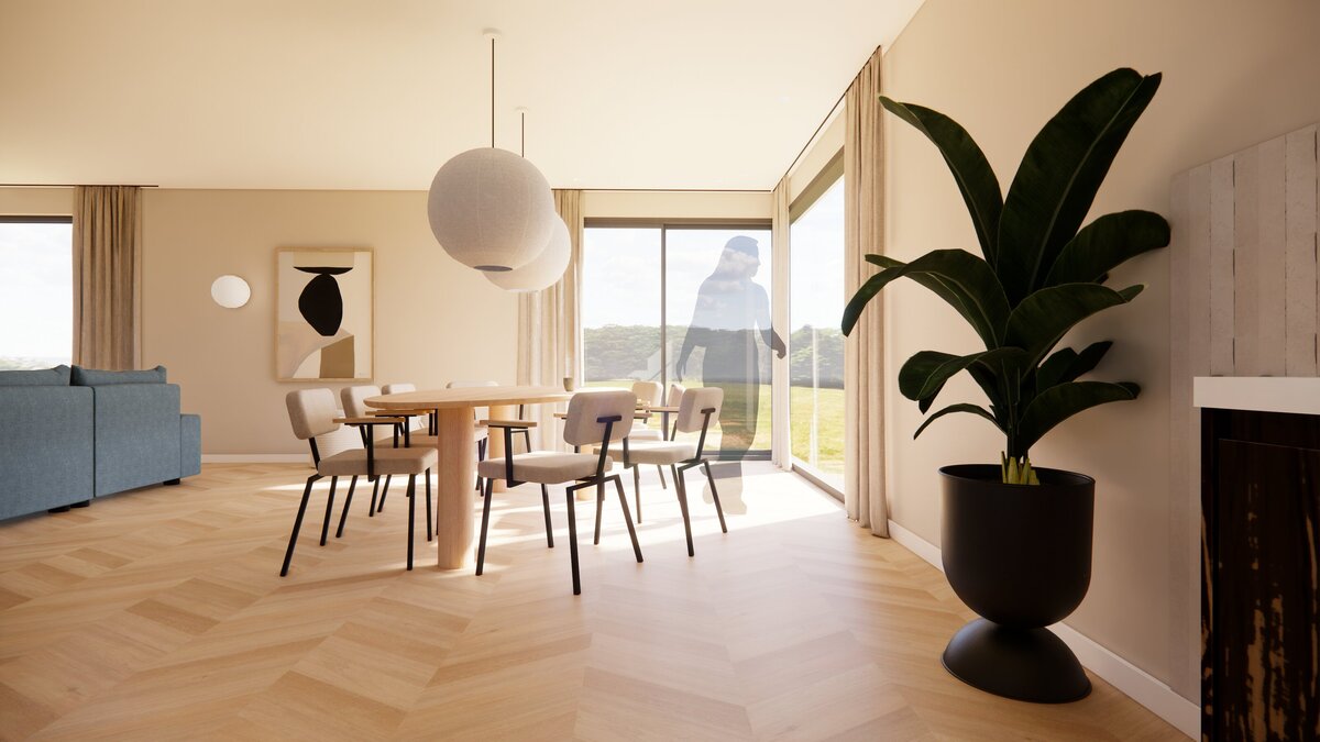 Project Rhoon - Interieurontwerp Tijsjes erf - Marc en Saskia - Aanzicht eethoek