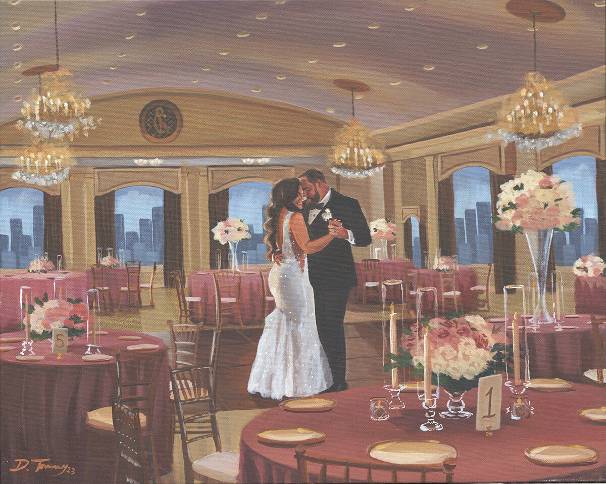 Bride and groom first dance