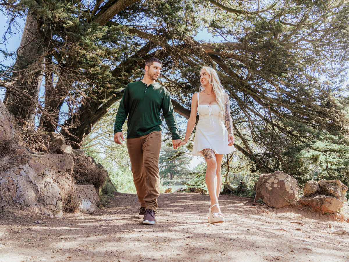 Engagement session in  Blue Heron Lake in Golden Gate Park 2