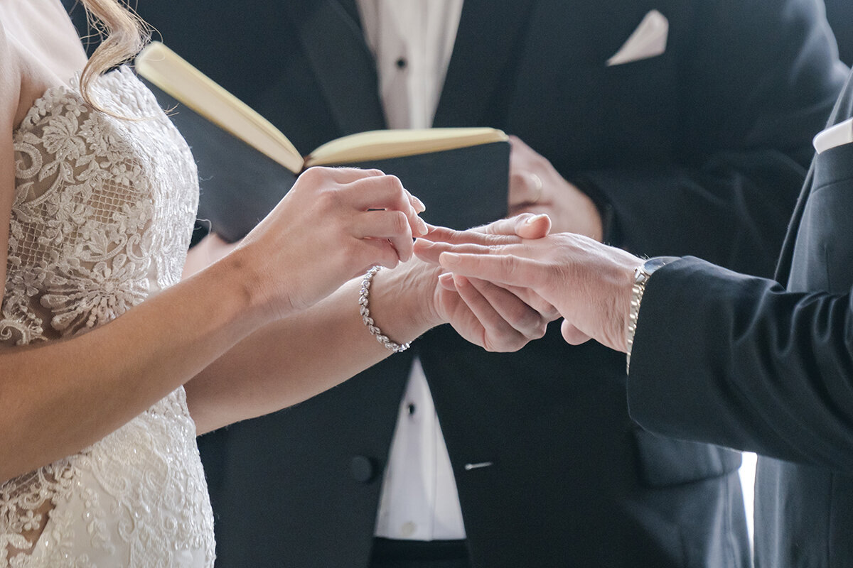 wedding rings during wedding vows