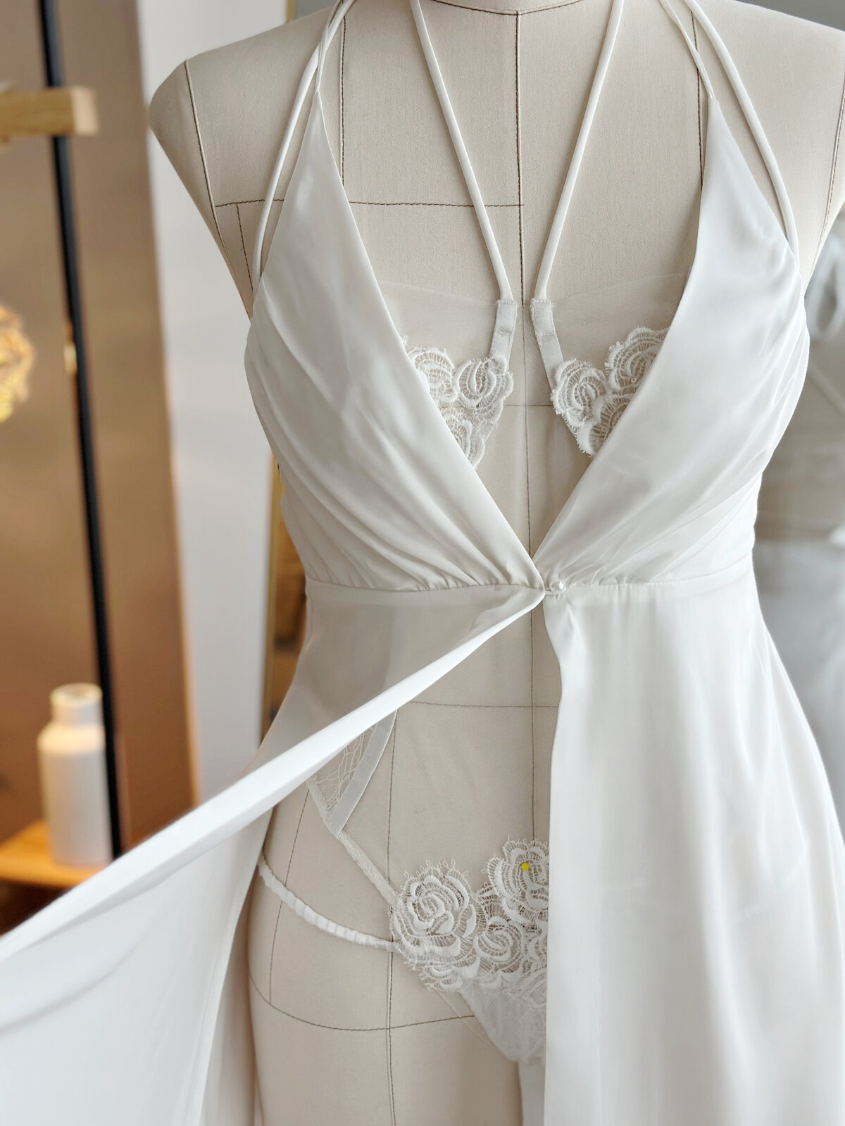 Lace bridal lingerie set with delicate details for a romantic touch
