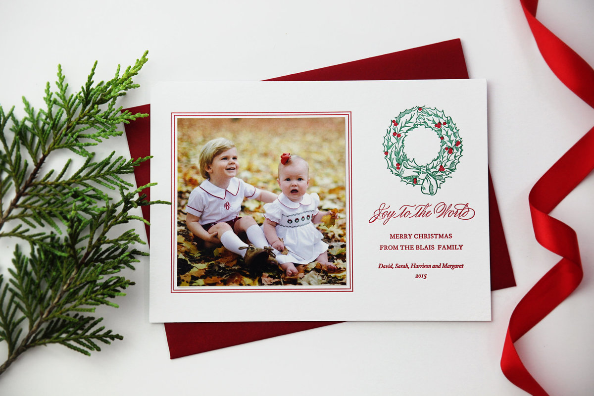 letterpress christmas photo card