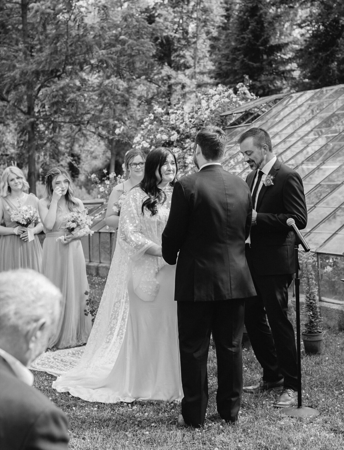 Greenhouse wedding ceremony in Michigan, Glass House