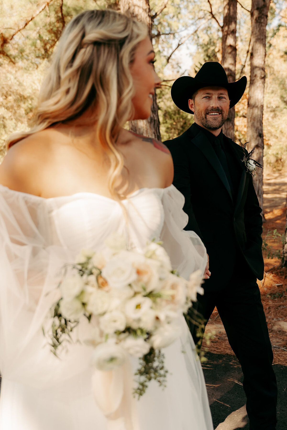 outdoor ceremony mount vernon texas bride and groom