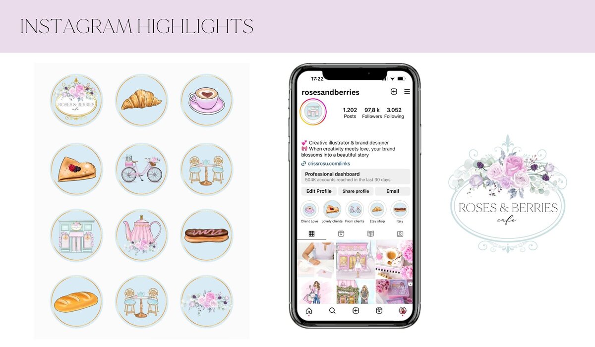 brand design for a pastel coffee shop9