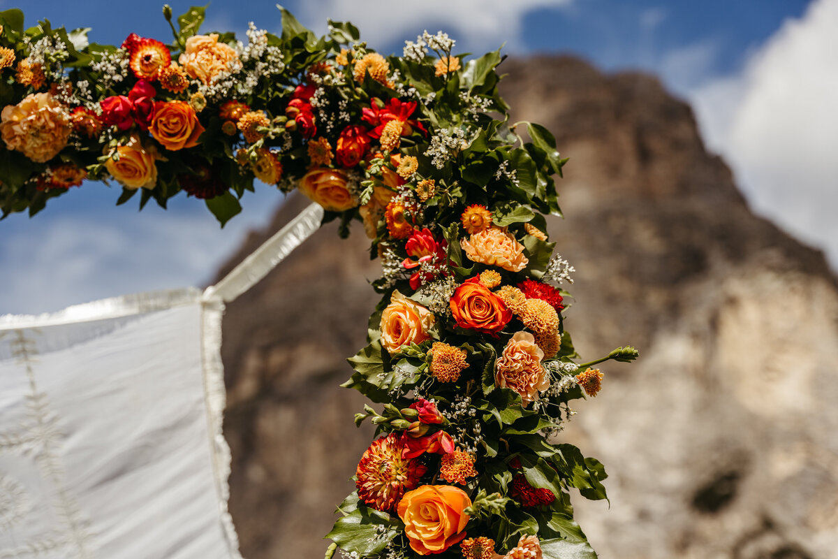 Orange floral design 